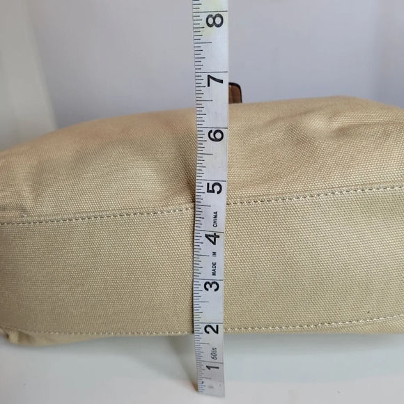 Giani Bernini Khaki Tan Canvas Shoulder Tote Hand Bag NEW with Tags - Picture 11 of 14